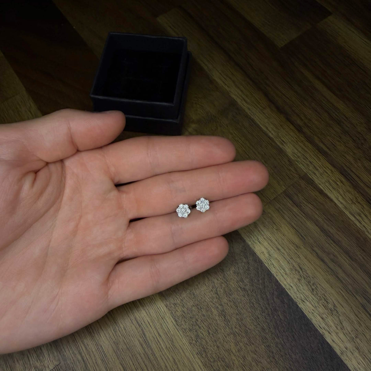 Moissanite Flower Earrings