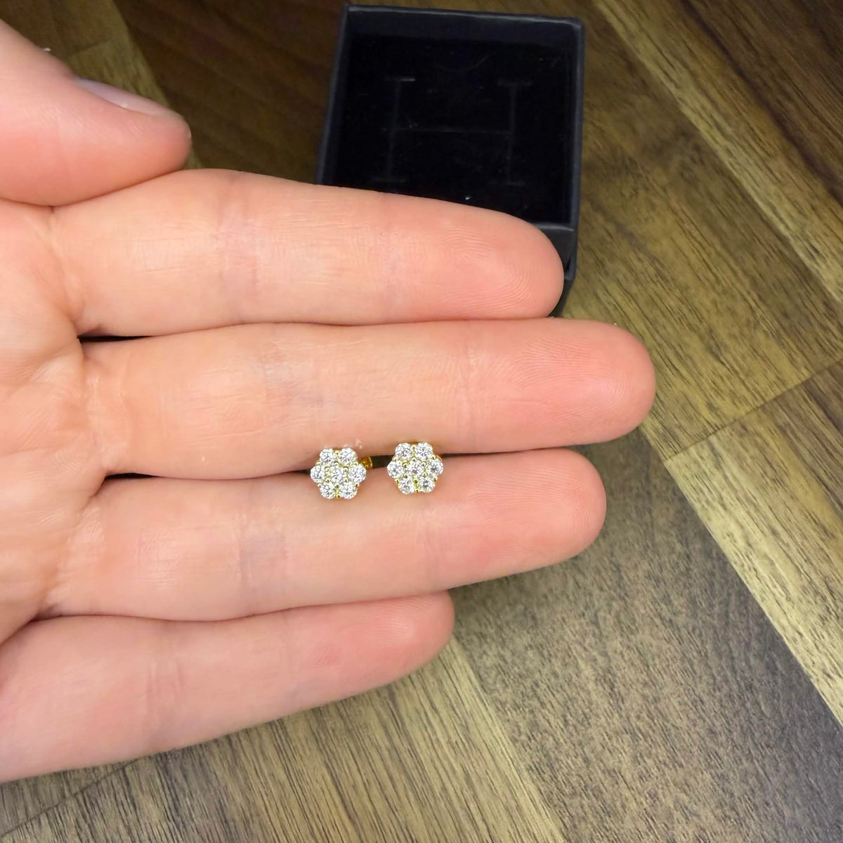 Moissanite Flower Earrings