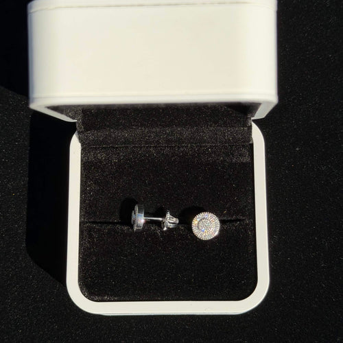 925 Sterling Silver Moissanite Round Halo Stud Earrings