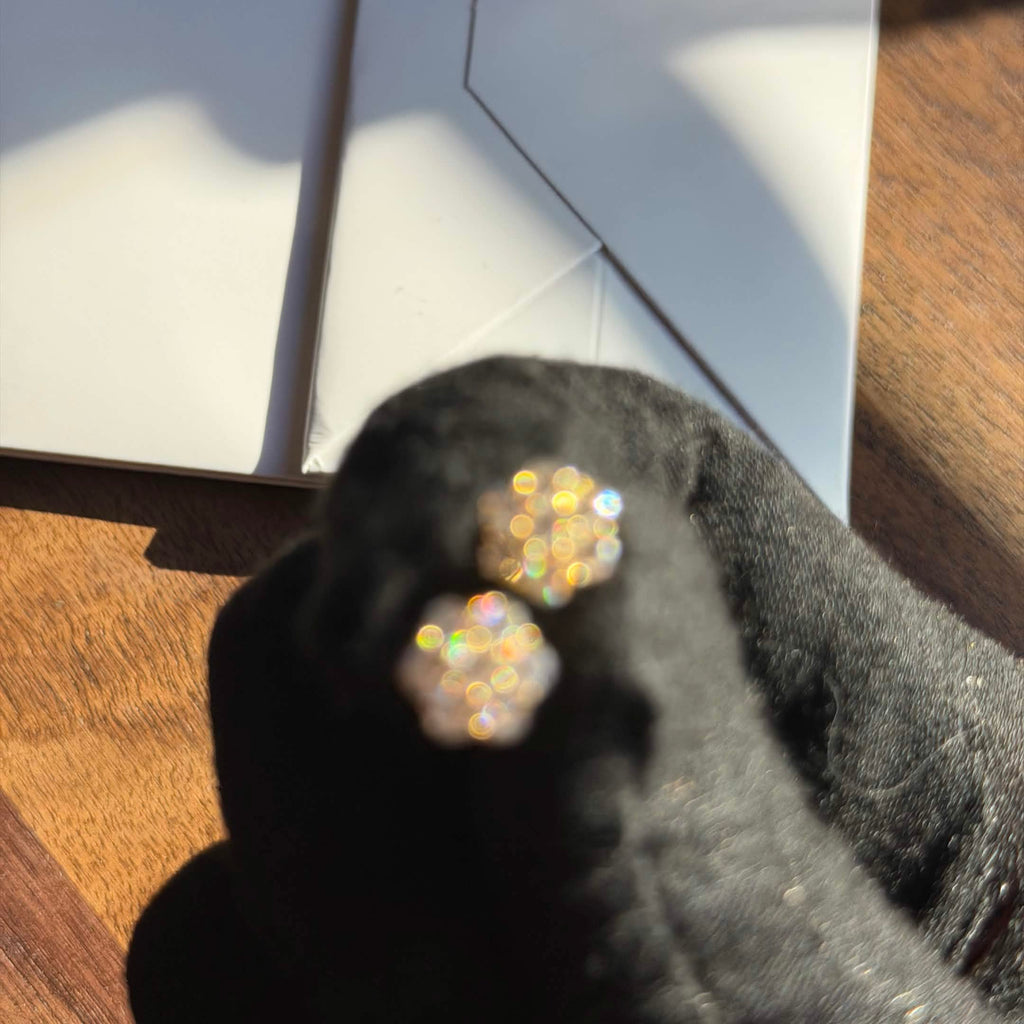 Moissanite Gold Flower Cluster Earrings