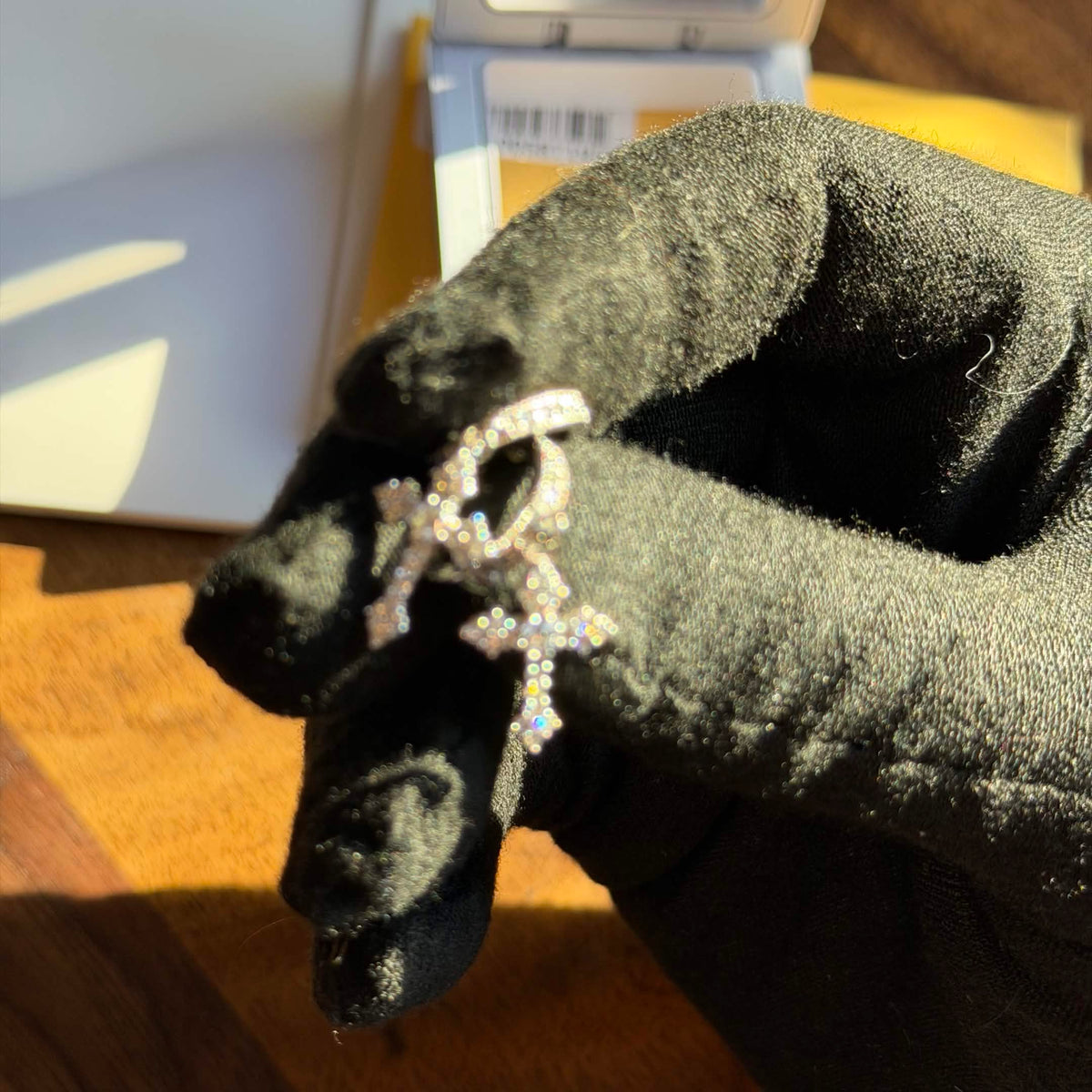 925 Sterling Silver Moissanite Cross Hoop Earrings