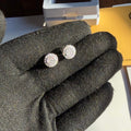 925 Sterling Silver Moissanite Round Cluster Stud Earrings