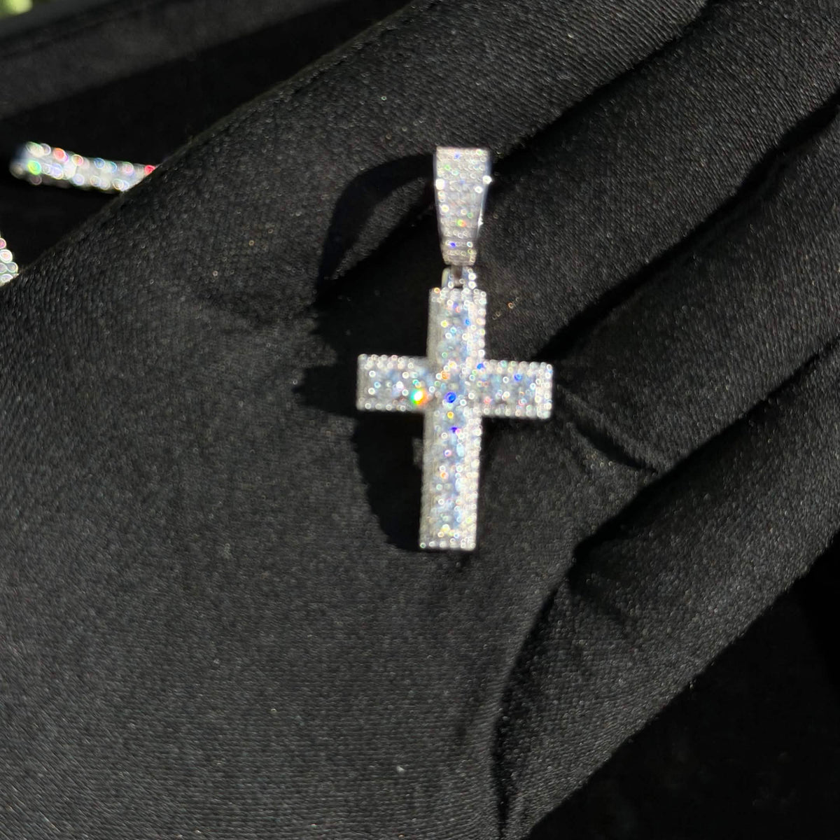 Iced Moissanite Cross Pendant | 925 Sterling Silver